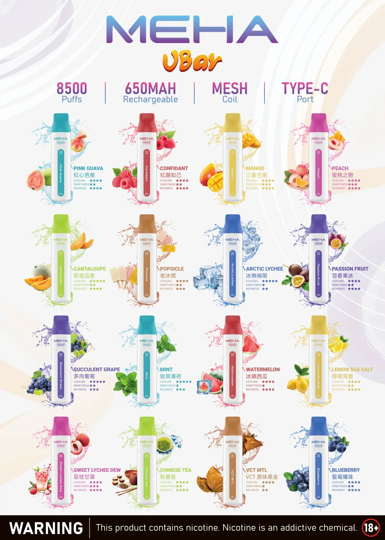 meha 拋棄式電子煙 8500Puffs-