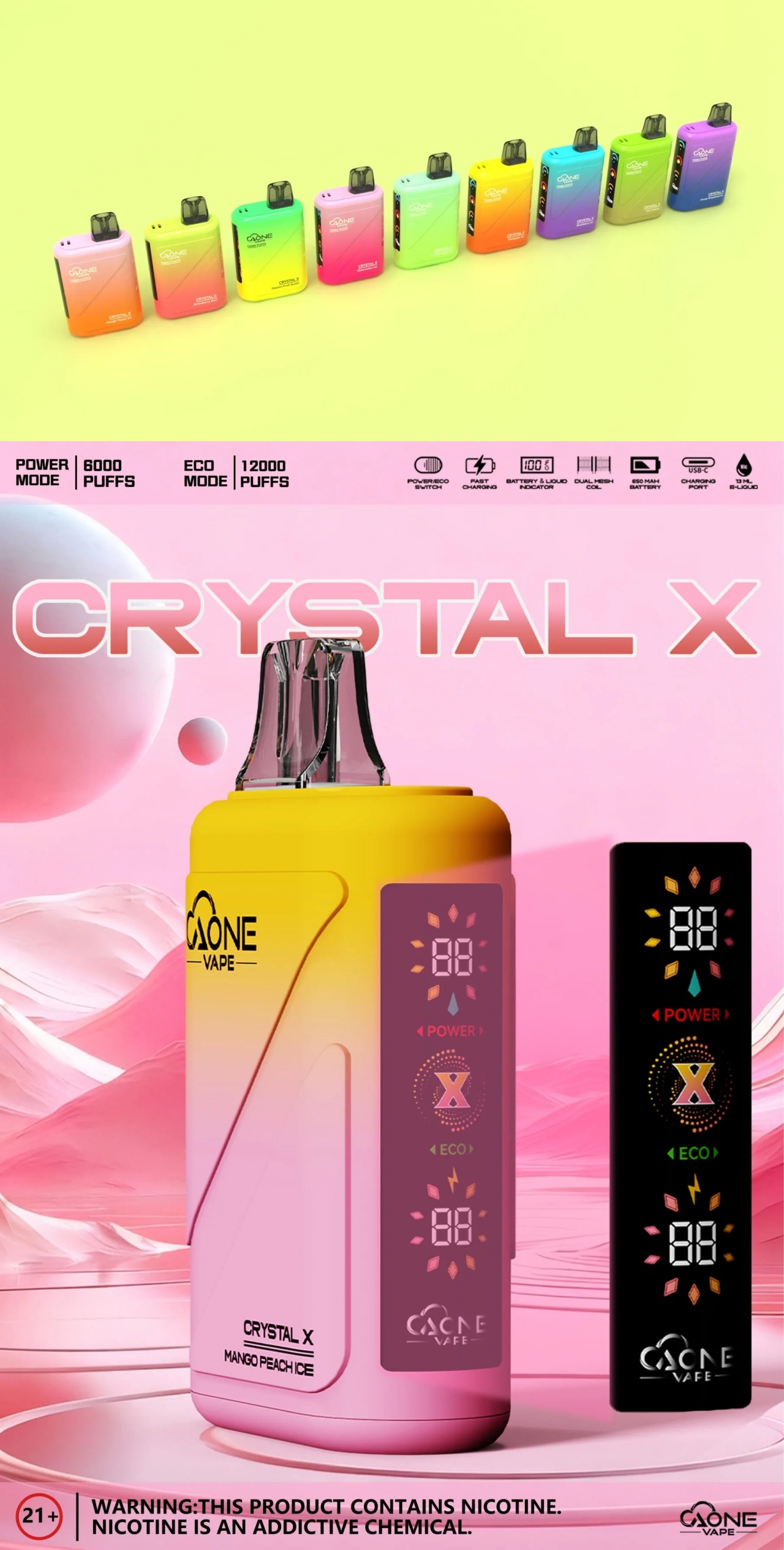 AONE Crystal X 水晶2代 一次性電子煙